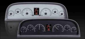 A close up of two different types of gauges